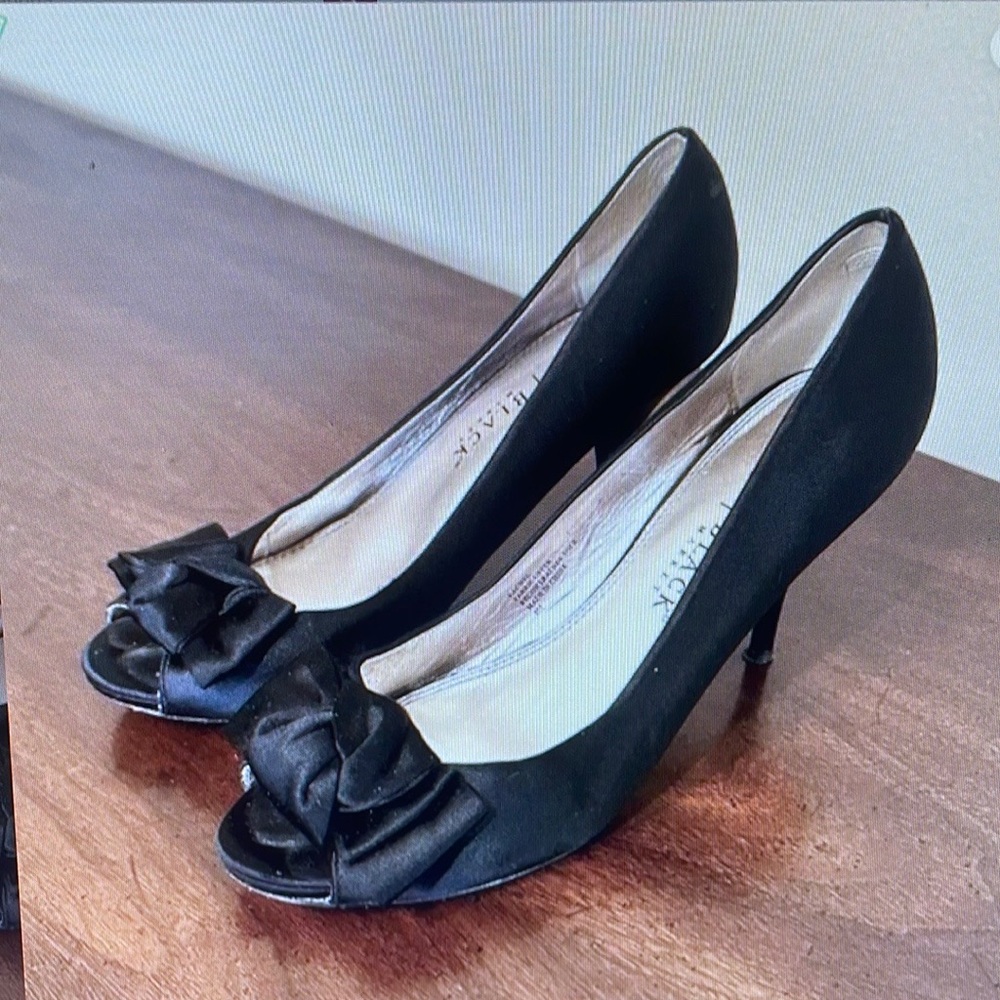 Elegant Black Peep-Toe Heels